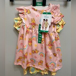 NWT Disney Baby Pink Winnie the Pooh 2 Dress Set